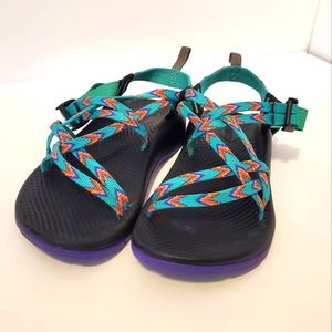 CHACO SANDALS ~Teal/ Purple/Orange~ Sz 6 Women’s SZ 4 YOUTH Kids